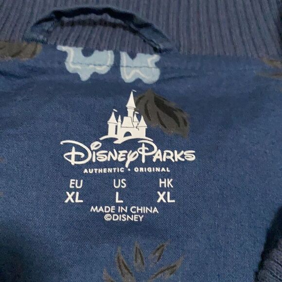 Walt Disney Parks size L Bomber Jacket embroidered navy blue EUC - Picture 3 of 11